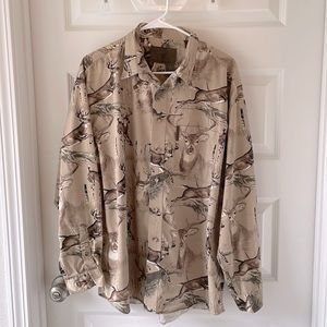 North River Outfitters Deer print button down shirt size XL